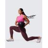imageCRZ YOGA Womens Hugged Feeling Compression Leggings 28 Inches  High Waist Thick Tummy Control Workout PantsDark Russet