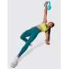 imageCRZ YOGA Womens Hugged Feeling Compression Leggings 28 Inches  High Waist Thick Tummy Control Workout PantsGreen Jade