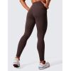 imageCRZ YOGA Womens Hugged Feeling Compression Leggings 28 Inches  High Waist Thick Tummy Control Workout PantsHot Fudge Brown