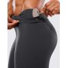 imageCRZ YOGA Womens Hugged Feeling Compression Leggings 28 Inches  High Waist Thick Tummy Control Workout PantsInk Gray