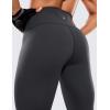 imageCRZ YOGA Womens Hugged Feeling Compression Leggings 28 Inches  High Waist Thick Tummy Control Workout PantsInk Gray