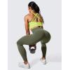 imageCRZ YOGA Womens Hugged Feeling Compression Leggings 28 Inches  High Waist Thick Tummy Control Workout PantsOlive Green