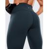 imageCRZ YOGA Womens Hugged Feeling Compression Leggings 28 Inches  High Waist Thick Tummy Control Workout PantsTrue Navy