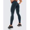 imageCRZ YOGA Womens Hugged Feeling Compression Leggings 28 Inches  High Waist Thick Tummy Control Workout PantsTrue Navy