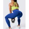 imageCRZ YOGA Womens Hugged Feeling Compression Leggings 28 Inches  High Waist Thick Tummy Control Workout PantsWaves Blue