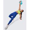 imageCRZ YOGA Womens Hugged Feeling Compression Leggings 28 Inches  High Waist Thick Tummy Control Workout PantsWaves Blue