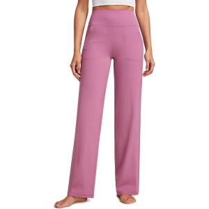 imageCRZ YOGA Womens Butterluxe High Waist Wide Leg Pants with Pockets 31quot  Buttery Soft Comfy Casual Yoga LoungeVelvet Dust