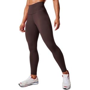 imageCRZ YOGA Womens Hugged Feeling Compression Leggings 28 Inches  High Waist Thick Tummy Control Workout PantsHot Fudge Brown