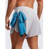 imageCRZ YOGA 2 in 1 Running Shorts for Men 4 Side Split Dolphin Quick Dry for Athletic Gym Workout with Zip PocketGull Gray