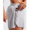 imageCRZ YOGA 2 in 1 Running Shorts for Men 4 Side Split Dolphin Quick Dry for Athletic Gym Workout with Zip PocketGull Gray