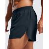 imageCRZ YOGA 2 in 1 Running Shorts for Men 4 Side Split Dolphin Quick Dry for Athletic Gym Workout with Zip PocketTrue Navy