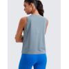 imageCRZ YOGA Pima Cotton High Neck Cropped Tank Tops for Women Crop Athletic Gym Workout Sleeveless ShirtsBelgian Blue