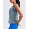 imageCRZ YOGA Pima Cotton High Neck Cropped Tank Tops for Women Crop Athletic Gym Workout Sleeveless ShirtsBelgian Blue