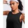 imageCRZ YOGA Pima Cotton High Neck Cropped Tank Tops for Women Crop Athletic Gym Workout Sleeveless ShirtsBlack