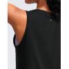 imageCRZ YOGA Pima Cotton High Neck Cropped Tank Tops for Women Crop Athletic Gym Workout Sleeveless ShirtsBlack