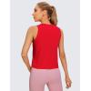imageCRZ YOGA Pima Cotton High Neck Cropped Tank Tops for Women Crop Athletic Gym Workout Sleeveless ShirtsFestival Red