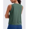 imageCRZ YOGA Pima Cotton High Neck Cropped Tank Tops for Women Crop Athletic Gym Workout Sleeveless ShirtsGraphite Green