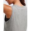imageCRZ YOGA Pima Cotton High Neck Cropped Tank Tops for Women Crop Athletic Gym Workout Sleeveless ShirtsHeathered Medium Grey