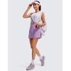 imageCRZ YOGA Pima Cotton High Neck Cropped Tank Tops for Women Crop Athletic Gym Workout Sleeveless ShirtsIced Iris