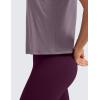 imageCRZ YOGA Pima Cotton High Neck Cropped Tank Tops for Women Crop Athletic Gym Workout Sleeveless ShirtsPurple Gray