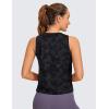 imageCRZ YOGA Pima Cotton High Neck Cropped Tank Tops for Women Crop Athletic Gym Workout Sleeveless ShirtsTie Dye Smoke Ink