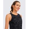 imageCRZ YOGA Pima Cotton High Neck Cropped Tank Tops for Women Crop Athletic Gym Workout Sleeveless ShirtsTie Dye Smoke Ink