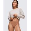 imageCRZ YOGA Soft High Rise Thongs for Women  Sexy Tagless Comfortable Panties Smooth Stretch Breathable Ladies Underwear 3 PackGravel 3pack