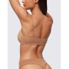 imageCRZ YOGA Soft High Rise Thongs for Women  Sexy Tagless Comfortable Panties Smooth Stretch Breathable Ladies Underwear 3 PackGravel 3pack