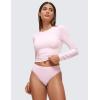 imageCRZ YOGA Soft High Rise Thongs for Women  Sexy Tagless Comfortable Panties Smooth Stretch Breathable Ladies Underwear 3 PackGreyWhitePink