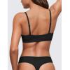 imageCRZ YOGA Softhold Womens Double Lined Bralettes  Scoop Neck Adjustable Straps Unlined Cami Wireless TShirt Everyday BraBlack