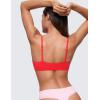 imageCRZ YOGA Softhold Womens Double Lined Bralettes  Scoop Neck Adjustable Straps Unlined Cami Wireless TShirt Everyday BraDeep Red