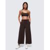 imageCRZ YOGA Softhold Womens Double Lined Bralettes  Scoop Neck Adjustable Straps Unlined Cami Wireless TShirt Everyday BraHot Fudge Brown