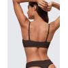imageCRZ YOGA Softhold Womens Double Lined Bralettes  Scoop Neck Adjustable Straps Unlined Cami Wireless TShirt Everyday BraHot Fudge Brown