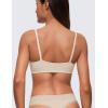 imageCRZ YOGA Softhold Womens Double Lined Bralettes  Scoop Neck Adjustable Straps Unlined Cami Wireless TShirt Everyday BraMojave Tan 2
