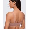 imageCRZ YOGA Softhold Womens Double Lined Bralettes  Scoop Neck Adjustable Straps Unlined Cami Wireless TShirt Everyday BraTwilight Rose Pink