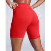 imageCRZ YOGA Women Butterbreeze Athletic Biker Shorts 6 Inches  High Waist Workout Gym Running Volleyball Yoga SpandexDeep Red