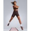 imageCRZ YOGA Women Butterbreeze Athletic Biker Shorts 6 Inches  High Waist Workout Gym Running Volleyball Yoga SpandexHot Fudge Brown