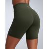 imageCRZ YOGA Women Butterbreeze Athletic Biker Shorts 6 Inches  High Waist Workout Gym Running Volleyball Yoga SpandexOlive Green