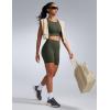 imageCRZ YOGA Women Butterbreeze Athletic Biker Shorts 6 Inches  High Waist Workout Gym Running Volleyball Yoga SpandexOlive Green