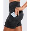 imageCRZ YOGA Womens Butterluxe Biker Shorts with Pockets 5 Inches  High Waisted Volleyball Workout Athletic YogaDark Grey Camouflage 2
