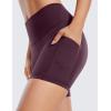 imageCRZ YOGA Womens Butterluxe Biker Shorts with Pockets 5 Inches  High Waisted Volleyball Workout Athletic YogaDeep Purple
