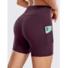 imageCRZ YOGA Womens Butterluxe Biker Shorts with Pockets 5 Inches  High Waisted Volleyball Workout Athletic YogaDeep Purple