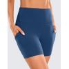imageCRZ YOGA Womens Butterluxe Biker Shorts with Pockets 5 Inches  High Waisted Volleyball Workout Athletic YogaFrench Navy