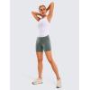 imageCRZ YOGA Womens Butterluxe Biker Shorts with Pockets 5 Inches  High Waisted Volleyball Workout Athletic YogaGrey Sage