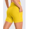 imageCRZ YOGA Womens Butterluxe Biker Shorts with Pockets 5 Inches  High Waisted Volleyball Workout Athletic YogaHigh Visibility Yellow