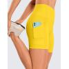 imageCRZ YOGA Womens Butterluxe Biker Shorts with Pockets 5 Inches  High Waisted Volleyball Workout Athletic YogaHigh Visibility Yellow