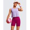 imageCRZ YOGA Womens Butterluxe Biker Shorts with Pockets 5 Inches  High Waisted Volleyball Workout Athletic YogaMagenta Purple