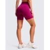imageCRZ YOGA Womens Butterluxe Biker Shorts with Pockets 5 Inches  High Waisted Volleyball Workout Athletic YogaMagenta Purple