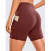 imageCRZ YOGA Womens Butterluxe Biker Shorts with Pockets 5 Inches  High Waisted Volleyball Workout Athletic YogaNoctilucence Red