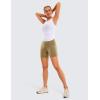 imageCRZ YOGA Womens Butterluxe Biker Shorts with Pockets 5 Inches  High Waisted Volleyball Workout Athletic YogaSoul Brown